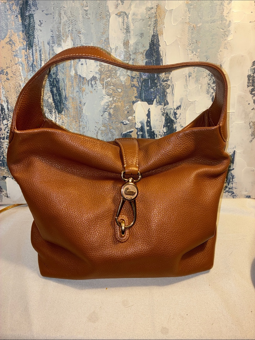 Genuine XL   Dooney & Bourke Brown Leather Slouchy Shoulder Hobo Bag -